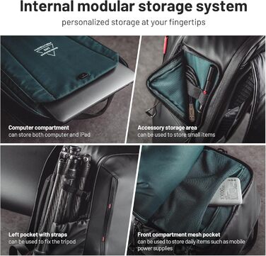 Рюкзак для камери PGYTECH OneMo Lite 22L: професійний фоторюкзак, сумісний з DJI Mini 4 Pro/Avata 2, DSLR/SLR, чорний