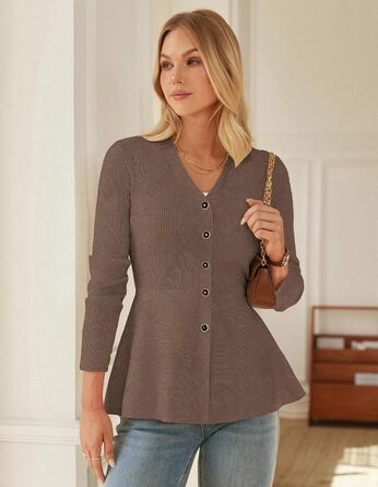 Жакет Grace Karin для жінок, теплий, без рукавів, з V-подібним вирізом, кардиган, коричневий (XXL)