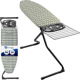 Прасувальна дошка KADAX з висувною полицею, 120x42 см, регульована висота, антиковзні ніжки (Зелена)