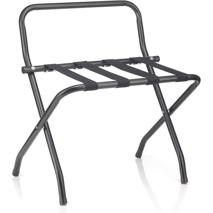 CARO-Furniture Suitcase Stand Suite with Wall Protection, Suitcase Rack, Suitcase Storage, Metal, Black, Folding