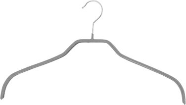 MAWA Clothes Hangers, Set of 10 Space-Saving and Non-Slip Hangers, Ideal for Shirts and Blouses, with 360° Swivel Hook, Non-Slip Coating, 41 cm, Stone Grey