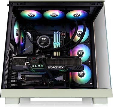 Корпус Thermaltake TG ARGB ATX Mid-Tower View 380 XL Wood (Matcha Green) з 4 вентиляторами ARGB, USB-C, підтримка радіатора 360mm