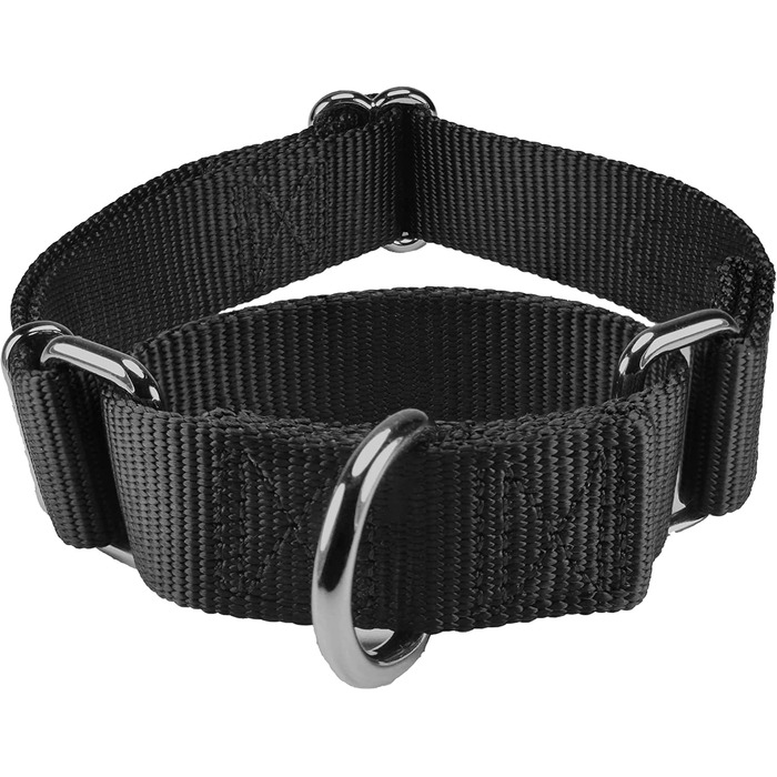 Нашийник для собак Mikivery Marraht з металевим декором, різнокольоровий, для маленьких, середніх та великих собак, чорний, розмір M: 35.5-53 см