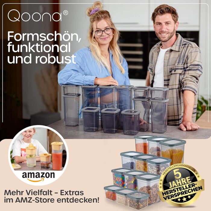 Герметичні контейнери для зберігання продуктів [Набір 12 шт] Антрацит - Складні, економія місця для кухні, банки для круп, контейнери для їжі, набір 12 штук