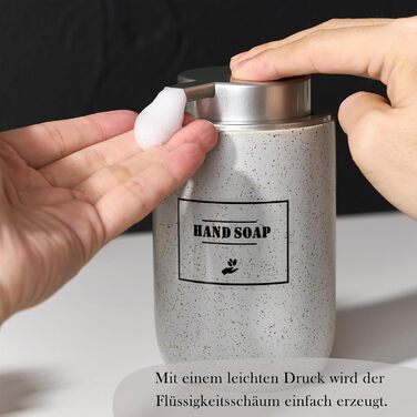 Дозатор для мила піною GIRLUFO, 350 мл, сірий - багаторазовий диспенсер для кухні та ванної кімнати