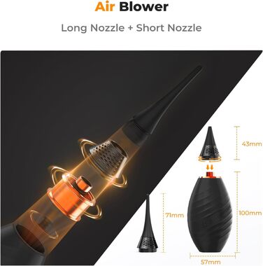 Набір для чищення фото- та відеокамер K&F Concept 10 в 1: DSLR, об'єктиви, мобільні телефони. Включає серветки, продувальну помпу, рідину для чищення та олівець для лінз.