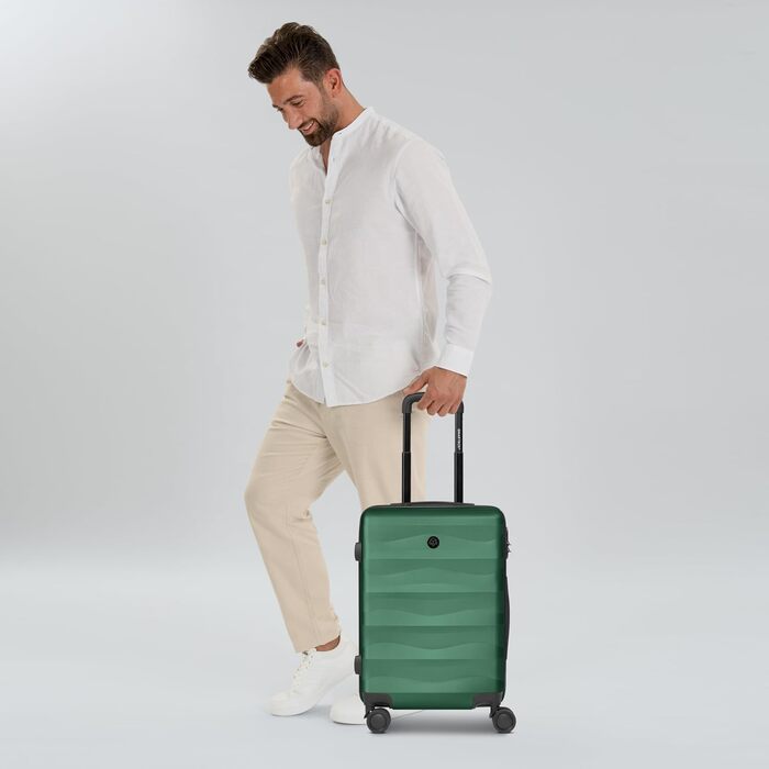 Набір валіз Smartbox Hartschalen 3-в-1 для жінок та чоловіків | Легкі та міцні валізи з ABS-пластику | 4 колеса та кодовий замок (Edition 03) (Темно-зелений, валіза S (55 см))