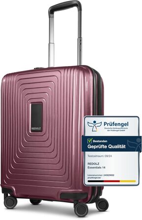 REDOLZ Trolley великий, жорсткий, 52x34x77 см, розширюється до 140 л, 4.4 кг, Aubergine Metallic | Kabinen Trolley+ (55 см)