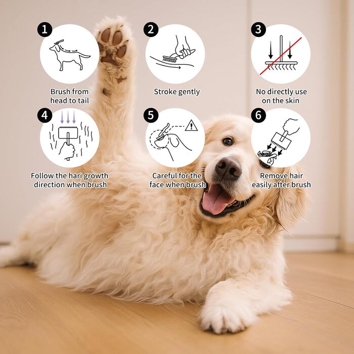 Гребінець для собак та котів Slicker з дерев'яною ручкою та довгими шпильками з нержавіючої сталі – видаляє підшерсток, ковтуни та вузли – з гребенем для догляду – для голден ретриверів та мейн кунів – великий (чорний)