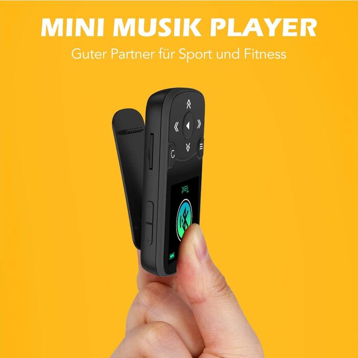 MP3 плеєр AGPTEK Bluetooth 5.0 32GB з кліпсою, 1.5
