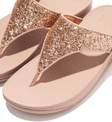 Шльопанці жіночі FitFlop Lulu Glitter рожево-золотисті, з підтримкою стопи 40 EU