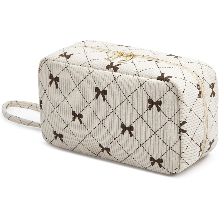 Косметичка жіноча з корду, туристична, для подорожей, зелена (Beige Bowkont)