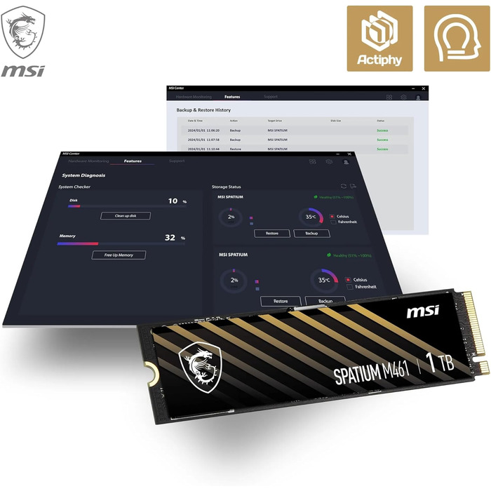 SSD накопичувач MSI Spatium M461 PCIe 4.0 NVMe M.2 1TB - високошвидкісний SSD для ігор та роботи