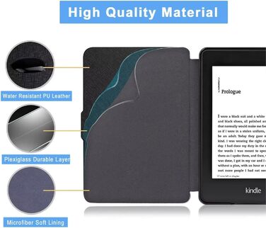 Чохол MOKASE для Kindle Paperwhite 5/6/7 (2012-2016), Black - Синтетична шкіра, Smart Sleep/Wake