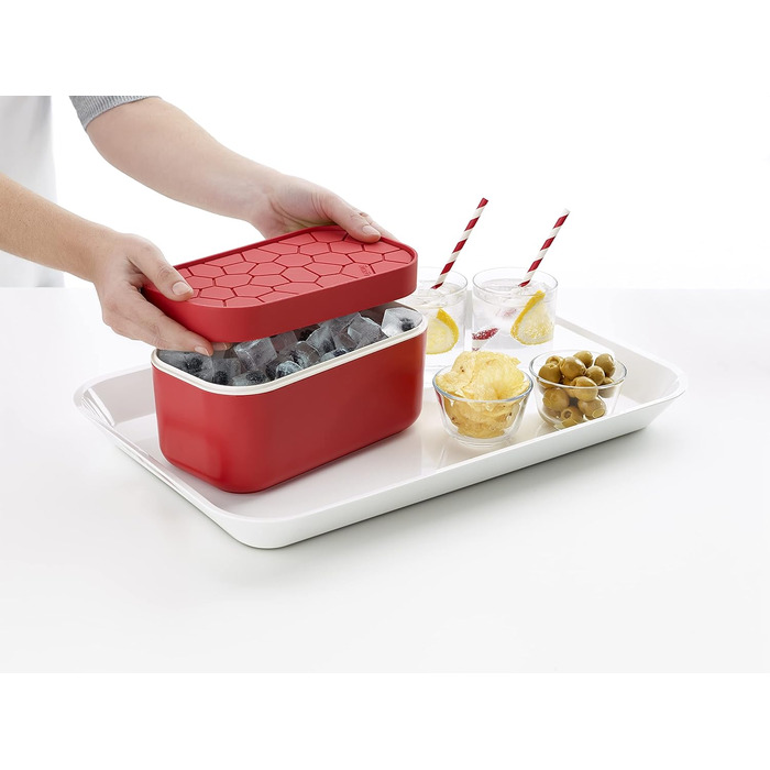 Форма для льоду Lékué Eiswürfelbox, червона, 12x22x8 см
