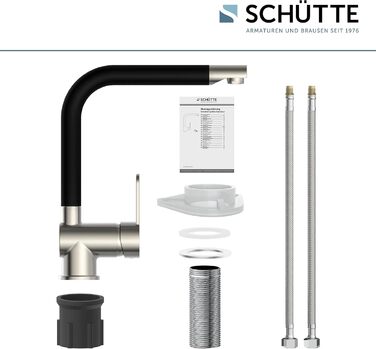 Змішувач кухонний SCHÜTTE RIO 360° з високим виливом, чорний матовий (нержавіюча сталь), для однієї/двох мийок