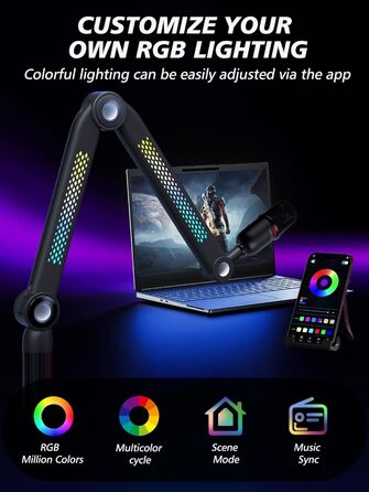 Кріплення для мікрофону HyperX QuadCast та інші - універсальний штатив YOUSHARES (RGB, 3/8', 5/8')