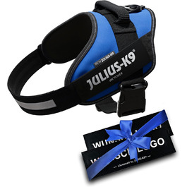 Шлейка Julius K-9 IDC Powergeschirre Blau з індивідуальним написом, для собак маленької, середньої та великої породи, 16IDC+CUSTOMP-B