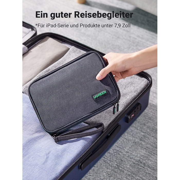 UGREEN Electronic Travel Cable Bag Universal Travel Cable Organizer Electronic Accessories Case 2-Layer Large Electronic Accessories Bag for Cables, Chargers, Power Bank, Tablet (S)