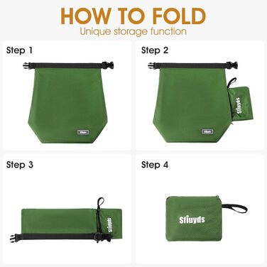 Набір для годування собак: сумка-органайзер з 2 склавними мисками та контейнером для корму (зелений, маленький)