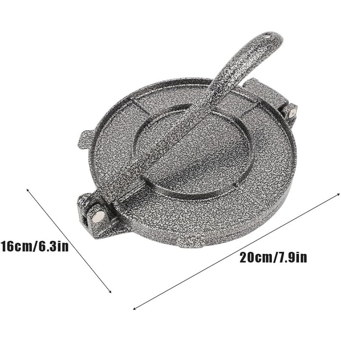 Прес для тортилій з чавуну, 16 см - для тортилій, чапати, кесадільї, роті, фладенброт, піци, млинців