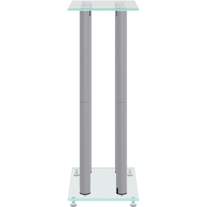 Підставка для колонок vidaXL, 2 шт., з 4 ніжками, антиковзаючі, скло (срібло)