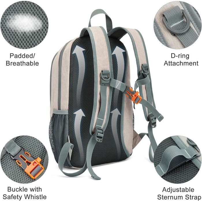 Small Backpack / 20L Unisex Daypack Lightweight Travel Backpack Hiking Backpack Trekking Backpack for Hiking Cycling (Beige, 12L)