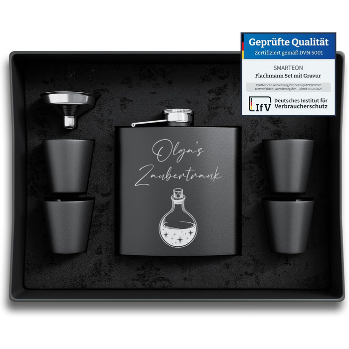 Набір фляг з гравіюванням - персоналізований з іменем - ідеальний подарунок на весілля та для чоловіків - нержавіюча сталь (Дизайн 11)