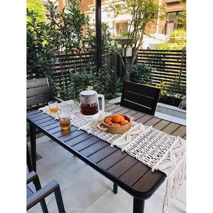 DÉCOCO Macrame Table Runner, Hand-Woven Boho Wedding Table Decoration Bedspread Blanket, 35 cm x 240 cm