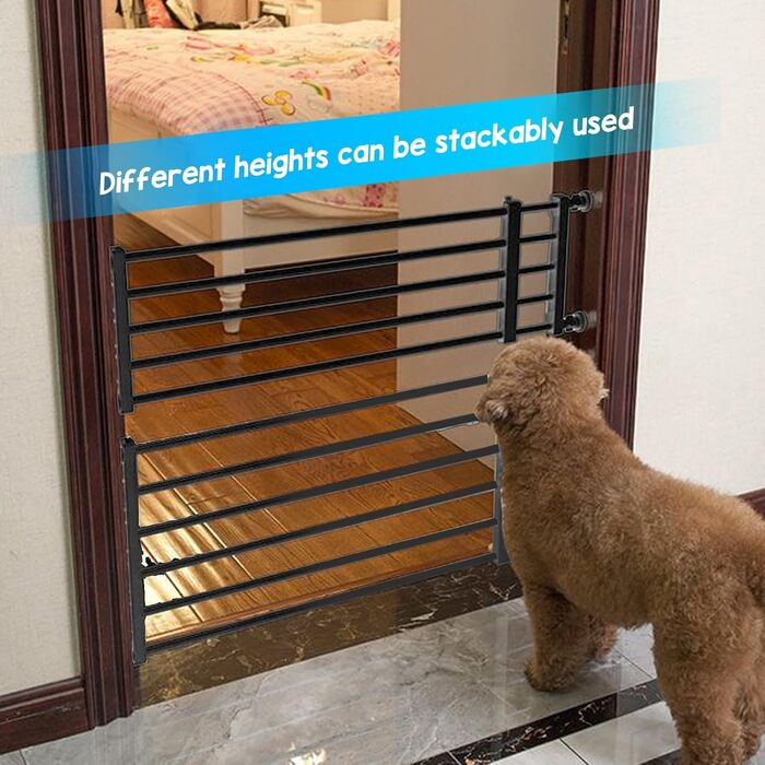 Металеве розширюване перегородка для собак, захисне перегородка для дітей, чорний колір, висота 42 см