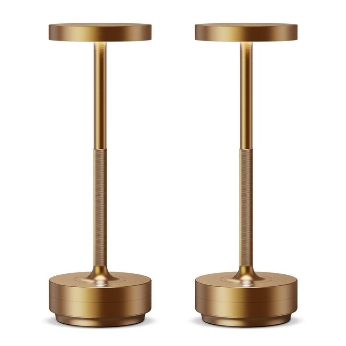 Настільна лампа бездротова LED зовнішня IP54 5000mAh акумуляторна кемпінгова настільна лампа з сенсорним димером, 3 кольори світла (2 Титан)