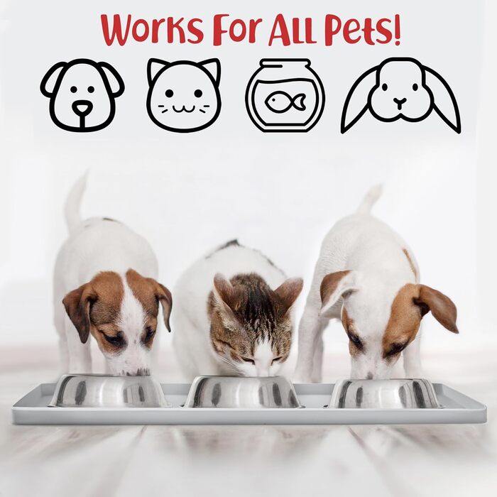 DogBuddy Миска для собак, великих порцій, з неслизьким дном, миска для води та корму (Білий пісок)