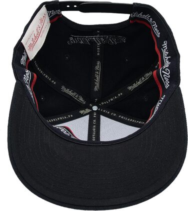 Кепка Mitchell & Ness Script Logo з логотипом, червона snapback, унісекс, для чоловіків, жінок, дітей, регульований розмір, чорно-біла