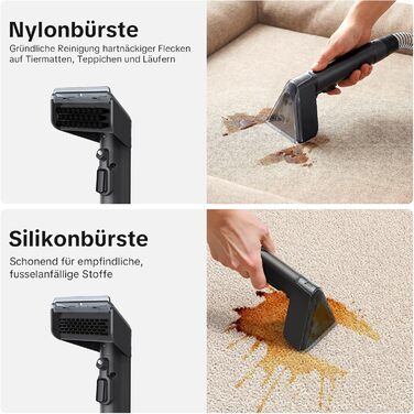 Портативний мийний пилосос для м'яких меблів Lubluelu 600 Вт, 18 кПа, з функцією самоочищення та підігрівом, для килимів, диванів та авто (чорний)