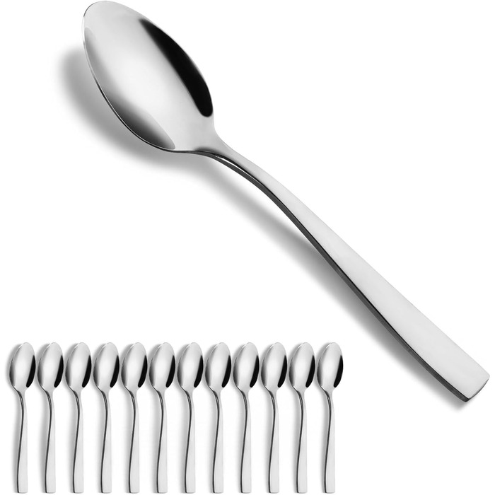 Набір ложок для лате макіато, 8 шт., 24 см, нержавіюча сталь, для десертів, кави, молочних коктейлів, миючі в посудомийній машині