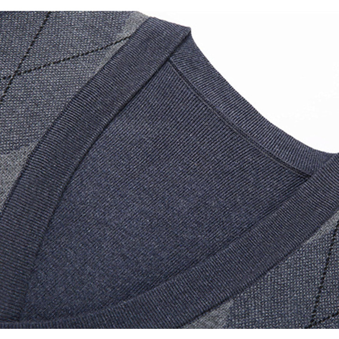 Кардиган чоловічий в клітинку Аргіл з ґудзиками, м'який, в'язаний, з кишенями (3XL, сірий)