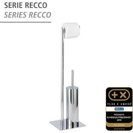 Набір для туалету WENKO Recco: тримач туалетного паперу та щітки, нержавіюча сталь, хром