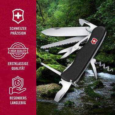 Мультитул Victorinox Outrider, Швейцарський армійський ніж, 14 функцій, чорний