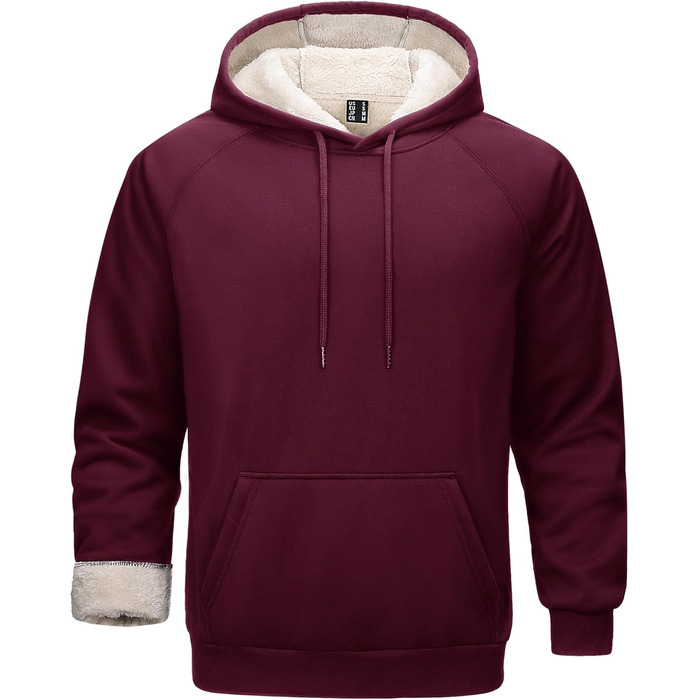 Капюшонний світшот Cavva для чоловіків: флісова тканина, захист від вітру та вологи, бавовна, теплий, армійного кольору (вишневий, XL)