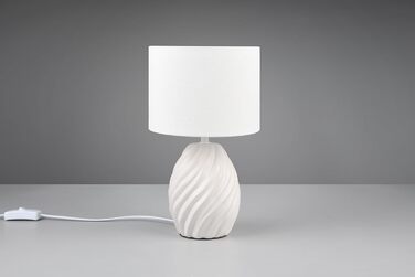 Торшер Reality Leuchten Melva R51771031 з керамічним цоколем та абажуром з тканини - білий матовий, патрон E14