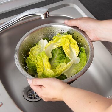 Набір з 2 сит для кухні COM-FOUR® з нержавіючої сталі - сито для макаронів, овочів, фруктів та салатів (2 шт, діаметр 28 см, кольоровий мікс)