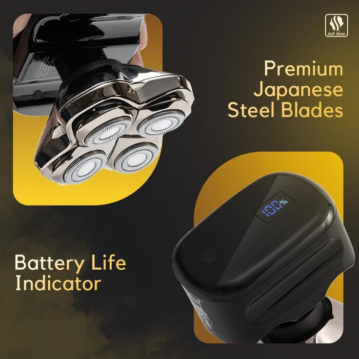 Електричний чоловічий верстат для гоління Skull Shaver Pitbull Gold PRO GX5 для обличчя та голови