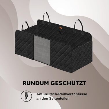Захист для заднього сидіння автомобіля для собак Hainberger: водовідштовхувальний, анти-царапин, з боковим захистом та віконцем, 137x147 см