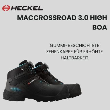 Черевики робочі Heckel MACCROSSROAD 3.0 S3 з BOA застібкою, водонепроникні, 43 EU, чорно-сині