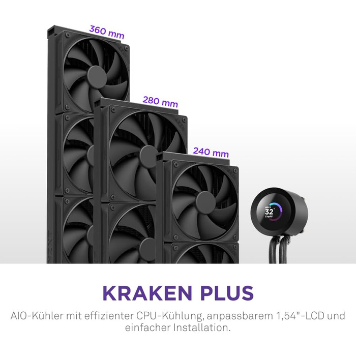NZXT Kraken Z240 - Рідинна система охолодження CPU з LCD-дисплеєм, чорний
