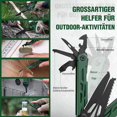 Мультитул Mossy Oak 27-в-1: мультиінструмент, плоскогубці, ніж, набір біт, для кемпінгу, ремонту, з чохлом
