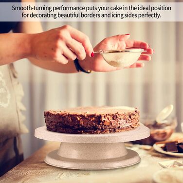 Обертова підставка для тортів SZJYG з набором для декорування: шпателі, лопатки, кондитерський мішок та насадки