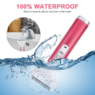 Електричний жіночий бритва ACWOO 5-в-1: для обличчя, носа, під пахвами, в зоні бікіні. USB-зарядка, червоний