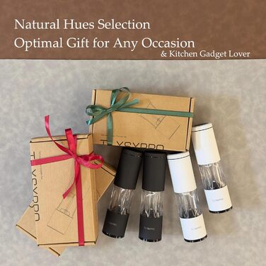 Набір мельниць для солі та перцю з регулюванням помелу | Ручні мельниці з можливістю заправки | Керамічний механізм | Кухонний аксесуар (2 шт, Greige)