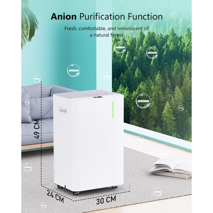 Електричний осушувач повітря для дому, квартири, підвалу. Тиха робота, 3 режими, таймер 24г, автоматична відтавлювання, 20л/день